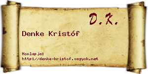 Denke Kristóf névjegykártya