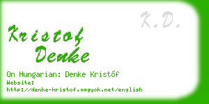 kristof denke business card