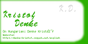 kristof denke business card